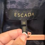 Escada Navy Classic Minimalist Stretchy Contemporary Blazer With Zipper Medium Blue Photo 9