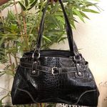 2000s Whimsygoth grunge Black faux leather crocodile pattern Photo 0