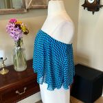 Rue 21 Bright Blue Strapless Top Crop Flowy Beach Summer Photo 5