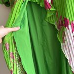 ASOS  Design Wrap Maxi Dress Balloon Sleeves with Green Florals, Green/Pink, 6 Photo 8