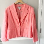 American Vintage Vintage Carol Horn Signature 100% Linen Blazer Women’s Sz 14 Career Classic EUC Photo 4