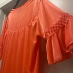 American Vintage Happie Coquette Coral Pink Lace Ruffle Trim Midi Negligee Nightgown Robe - M Photo 14