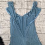 Women M sleeveless wide leg Flowy jumpsuit w/tie belt blue Size M Photo 5