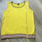 Talbots  sweater vest Yellow Striped trim Womens size XL Preppy Casual Knit Photo 5