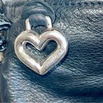 Brighton  black leather cross body bag with silver accents and chains and tassels Photo 10