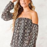 Willow + Root Snake Print Chiffon Top size S Photo 0