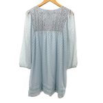 Anthropologie  One September Carraroe Peasant Boho Embroidered Dress M Blue Photo 5