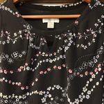 Christopher & Banks Black Floral Dressy Tank - Size L Photo 1