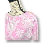 J. McLaughlin S Pink White Floral Peacock Print Catalina Top Artsy Barbie Preppy Photo 7