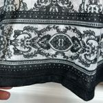 Farmers Markets Black White Tassel Eyelet Blouse Size PXL EUC #5763 Photo 4