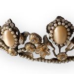 Vintage: Mari Elena ❤︎︎ Luxe Moonstone Swarovski Crystal Bridal Tiara ❤︎︎ Bronze Gold Photo 3