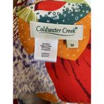 Coldwater Creek  Womens Jacket Sz M Colorful Floral Zip Front Green Orange Yellow Photo 3