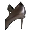 Roberto Cavalli  Just Cavalli Pewter Silver Leather Heels Size 9 / 39 Photo 5