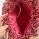 Millie Bags Yellow Pink vintage y2k fringe fabric purse, unique handbag Photo 7