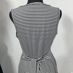 Merokeety Elegant Black and White Striped Dress Photo 4
