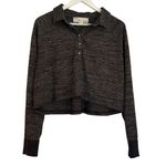 Vintage Havana  grey cropped quarter snap collared pullover m Photo 1