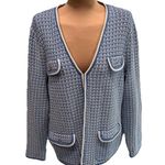 Talbots  Knit‎ Sweater Blazer Blue & White Old Money Preppy Grandmacore Photo 0