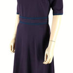 Eshakti Cotton Purple Knit Dress with Contrast Trim Size 8 Photo 0