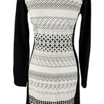 Shoshanna  Geometric Knit Bodycon Stretch Long Sleeve Cocktail Dress 6 Photo 0
