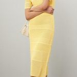 JASON WU COLLECTIVE Yellow Knit Crochet Crewneck Form Fitting Dress Size XS Photo 1