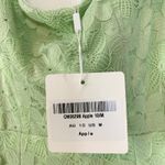 Selfie Leslie NWT Verona Off-Shoulder Lace Overlay Mini Dress Apple Green Medium Photo 4