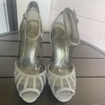 Adrianna Papell New Silver Mesh Platform Metallic Peep Toe Heels Size 7M Photo 4