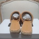 Espadrille Quilted Mules Slip On Shoes Tan Size 7 Photo 5