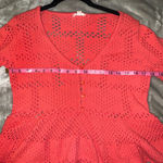 Pilcro  Womens Sweater Crochet Open Knit Pointelle Size XS Bell Sleeve Peplum Hem Photo 6