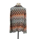 Misook Exclusively  Chevron Cardigan Knit Ruffle Orange Blue Size XL Photo 6