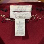 Christopher & Banks Vintage  Maroon Embroidered Cardigan Photo 2
