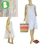 J.Crew  WHITE COTTON POPLIN TIERED LACE UP MINI DRESS NWT (XL) Photo 1