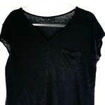 Sanctuary Linen Cap Sleeve Top with Contrast Trim Black Size Large Photo 1