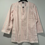 NEW Untuckit Tunic Top Women 4 Durfort Stripe 100% Cotton Preppy Travel Vacation Pink Photo 0