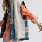 Free People Vera Plaid Patch Sherpa Vest Oversized Boho Size Small Photo 0