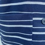 Esprit  Coat Sz L Navy Cream Striped Two Button Long Preppy Old Money Careerwear Photo 8