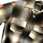 New Sweet Lovely by Jen Long Button Up Plaid Shacket M Brown Size M Photo 7