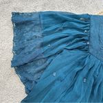 Badgley Mischka American Glamour  Chiffon Top Embellishment Bell Sleeve Boho L Photo 3