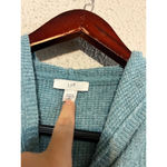 J.Jill Women’s Knit Teal Oversized Hooded Sweater Size XS Petite Photo 2