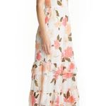 VICI Floral Print Tiered Chiffon Maxi Dress, Cream Peach, Size XS New w/Tag Photo 1