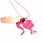 Mattel Barbie Pink Rhinestone Pendant Necklace Photo 5