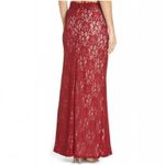 Sequin Hearts Red Lace High Slit Maxi Skirt M Photo 1