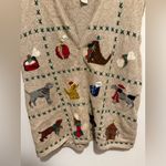 Studio Works  vintage Christmas dog and cat vest large Photo 3
