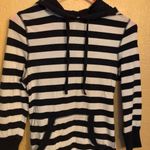 Iris Navy Blue Striped Pullover Hoodie Photo 2