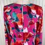 Lulus Carolita Magenta Floral Print Long Sleeve Maxi Dress Size Medium Side Slit Pink Photo 6
