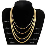 Boutique 3mm Gold Herringbone Necklace | Gold Plated‎ Sterling Silver Photo 14