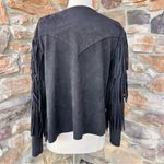 Vocal  Black Fringe Faux Suede Jacket Photo 11