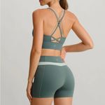 Berlook Activewear Sage Green X Cross Sports Bra Photo 5
