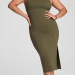 Spanx  Ponte Midi Tank Dress Fitted Stretch BodyCon Pine Green Women's Medium Photo 0
