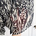 Veronica Beard • Ashlynn Blouse 100% silk chiffon ikat animal print zebra black Photo 6