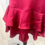 Lulus  sexy satin strappy ruffle raspberry dress size XS Photo 7